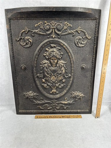 Antique fireplace back - back, cast