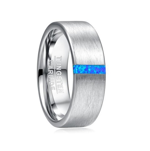 8mm blue opal - mens, band