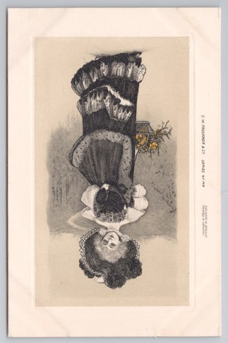 Winter lady with muff - muff, yellow