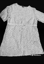 Autograph Marks And Spencer White Crochet Beach Cover Up Kaftan X Large