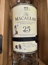 The Macallan 25 years old single malt scotch whisky empty bottle with case