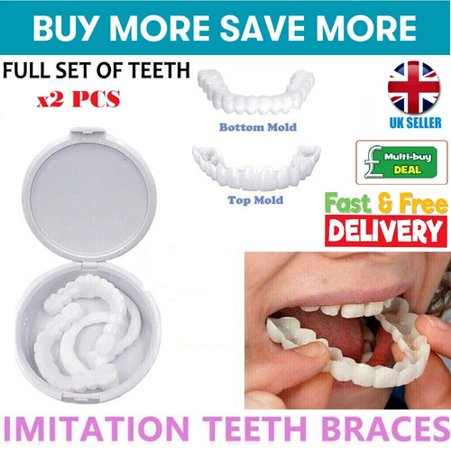 Snap false teeth upper - snap, on