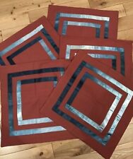 5 X FUTON COMPANY TERRACOTTA TIE DYE SATIN SQUARES CUSHION COVERS 45X45CM SQUARE