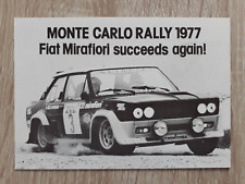 Fiat Mirafiori Abarth Monte Carlo Rally Success Postcard Brochure 1977