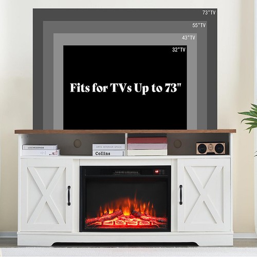 Electric fireplace with - fireplace, tv