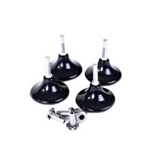 BLACK OR CHROME FURNITURE LEGS MUSHROOM GLIDES REPLACEMENT DIVAN SOFA CHAIR FEET