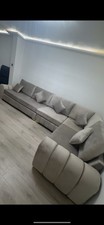 L Shape Sofa, 8 Seater, Light
