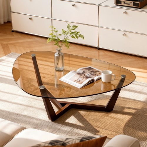 Glass coffee table - glass,