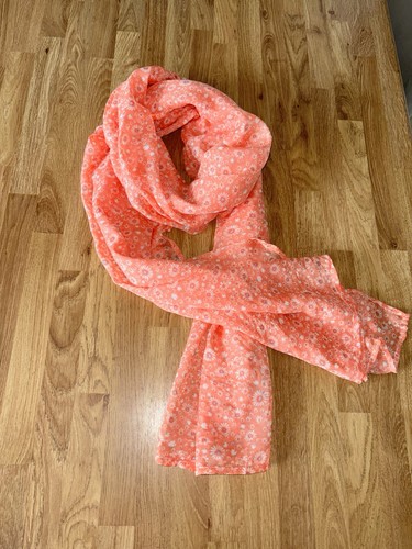 Coral floral print scarf with - scarf,