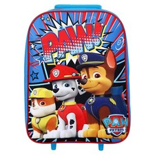 Paw Patrol Trolley Foldable Wheeled Cabin Bag Luggage Kids Boys Blue