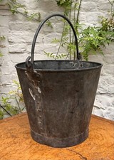 Vintage Rustic Riveted Fire Bucket Decorative Planter
