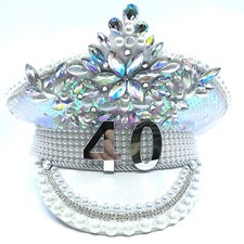 Womens 40th Birthday Rhinestone Hat Party 40 Girls Captains Hat Festival Wedding