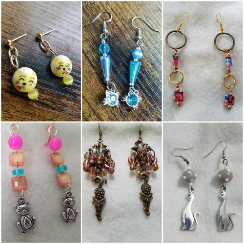 Handmade cat earrings ships - earrings!,