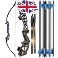 40lbs 51 Inch Takedown Recurve Bow Set 12 Fiberglass Arrows Target Hunting
