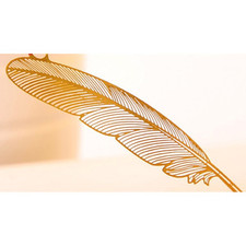 Gold Bird Feather Metal Cute