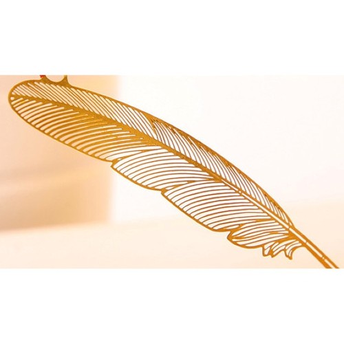 Gold bird feather - bird, metal