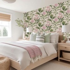 Tropical Oliana Floral Palm Leaves Blossoms Belgravia Wallpaper Green Pink 8495