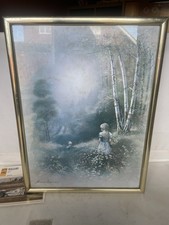 Andres Orpinas  SIGNED PRINT “BOY &  GIRL COLLECTING FLOWERS” FRAMED SIGNED RARE