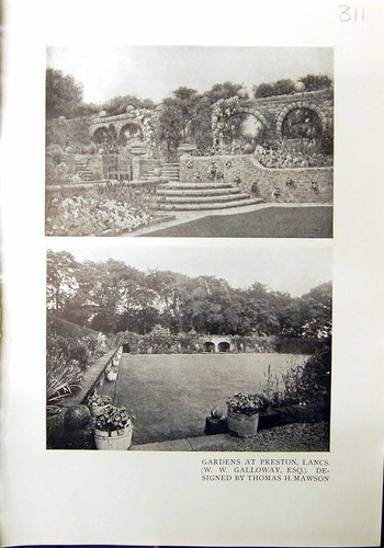Old antique print - antique, gardens