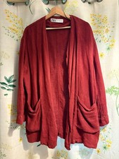 Zara dark red linen slouchy