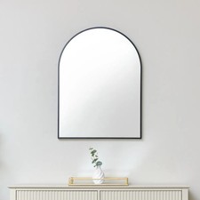 Black Arched Wall Mirror 80cm