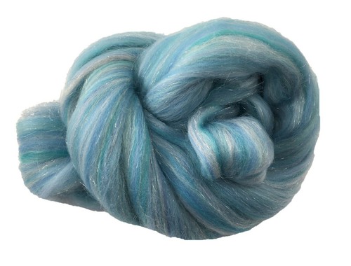 Aqua shimmer merino wool - aqua,