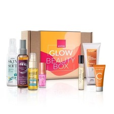 Avon Glow Beauty Box 7 items-Travel Skin So Soft, VitaminC, Lip Oil, Pillow Mist