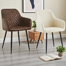 2/4PCS Dining Chairs Suede/Velvet with Arms and Backrest Armchairs Kitchen