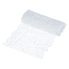 5-Yard 7.1 Inch Wide Elastic Lace Fabric, Ribbon Stretchy Trim White