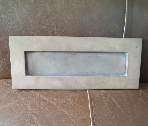 Vintage solid brass letterbox - brass,