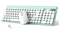 Keyboard and Mouse, RaceGT Keyboard Retro Typewriter Keyboard Mouse Combo - PINK