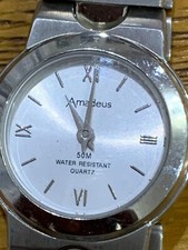 Exquisite Dainty Amadeus AM00579 WR50M Quartz Ladies Bracelet Watch -24mm-Works