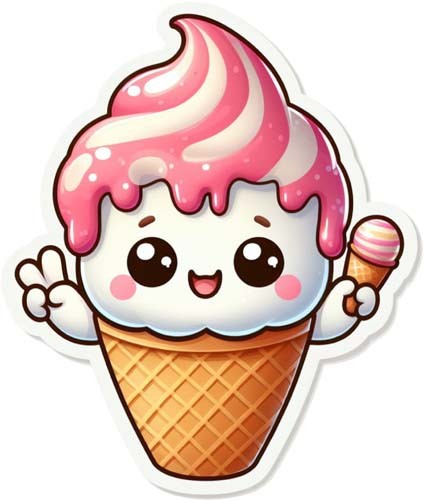 Colour cute ice cream wall - ice,