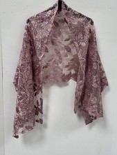 DUSKY PINK VELVET LEAF SEQUINS EMBROIDERED WRAP SCARF WEDDING  PARTY SHAWL STOLE