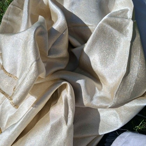 Pure silk fabric golden - silk,