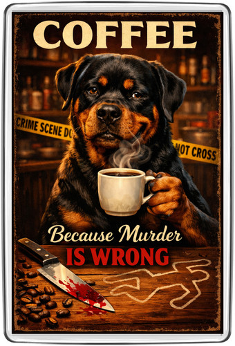 Rottweiler coffee crime - coffee,
