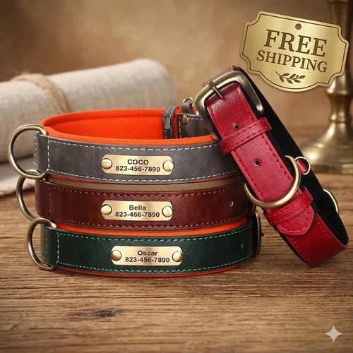 Soft leather collar - leather,