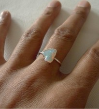Ethiopian Opal Sterling Silver Ring Size R (US 8.75) Handcrafted Silver