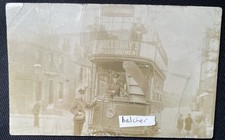 c1908 Huddersfield Corporation Tramways Tram To Outlane & Crew RP Postcard