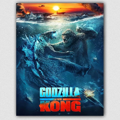 Metal poster godzilla kong - metal,