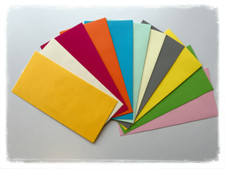 DL Peel and Seal  coloured envelopes 120 gsm  free tracked shipping.