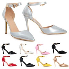 Womens Unisex Buckle Ankle Strap Stiletto Heel Court Shoes 9 10 11 12