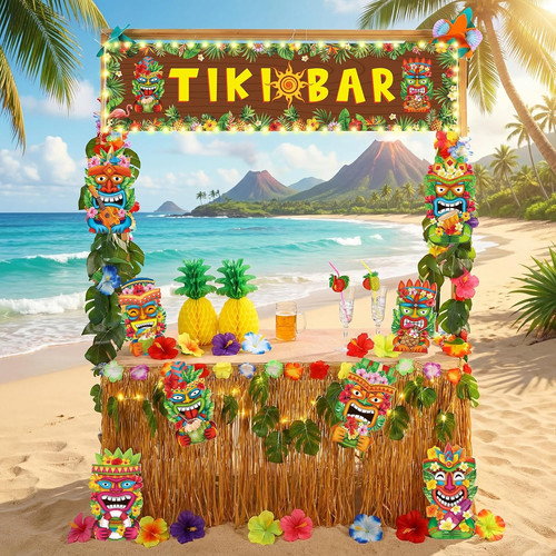 114pcs tiki bar hut kit - 114pcs,