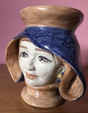 Agata Treasures Handcrafted Ceramic Caltagirone Sicilian Female Head Vase VGC