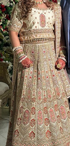 Luxury ivory bridal lehenga - ivory,