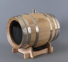Kylin Edinburgh Advertising Shop Display Countertop Glass & Oak Whisky Barrel