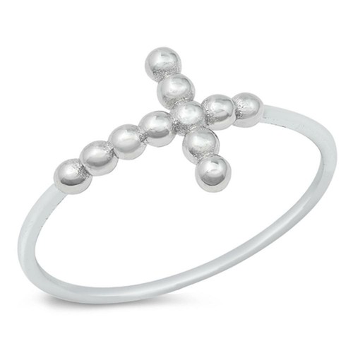 Sideways bubble beaded cross - sideways,