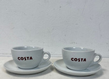 2 Chunky Costa Coffee Cups And Saucers