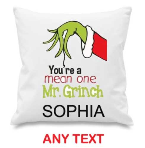 Personalised grinch pillow - grinch,