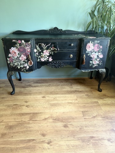 Black floral rose antique - floral,